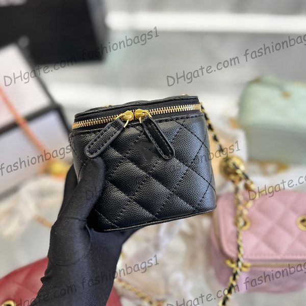 

vintage womens crush gold pearl ball box bags vanity with gold metal hardware matelasse chain crossbody shoulder handbag 10cm caviar leather