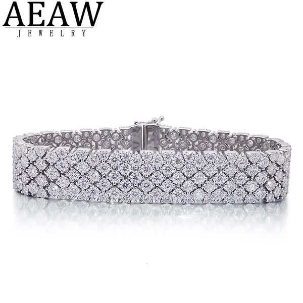 

charm bracelets hiphop rock round excellent cut d color 4 rows iced set stone fine jewelry for men and women 7 inch 230225, Golden;silver