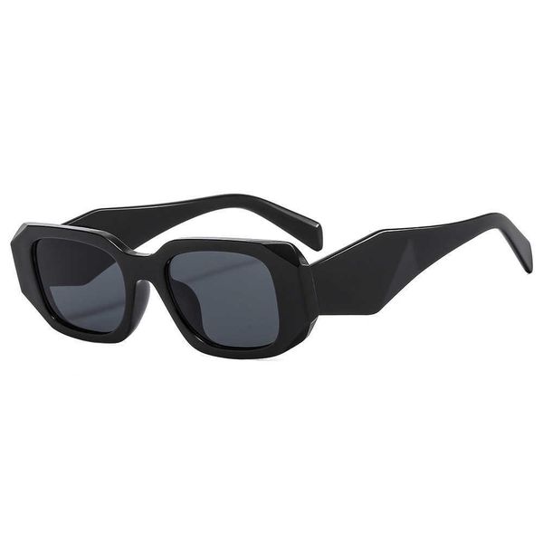 

2023 new square irregular sunglasses anti-ultraviolet street p sunglasses female tide sunglasses with box, Black