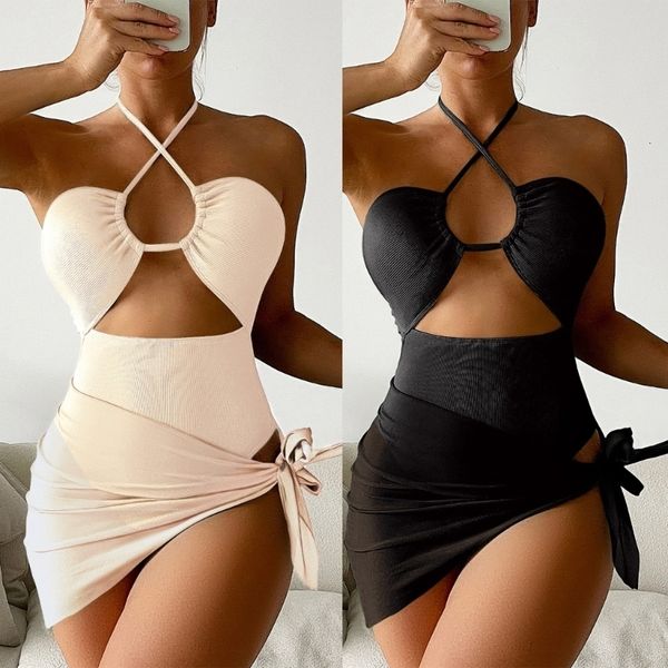 

women's swimwear womens solid push up two pieces swimsuit cut out bathing suit gift 2023 230227, White;black