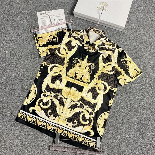 

2 luxury designers shirts men's fashion tiger letter v silk bowling shirt casual shirts men slim fit short sleeve dress shirt -3xl#17, White;black