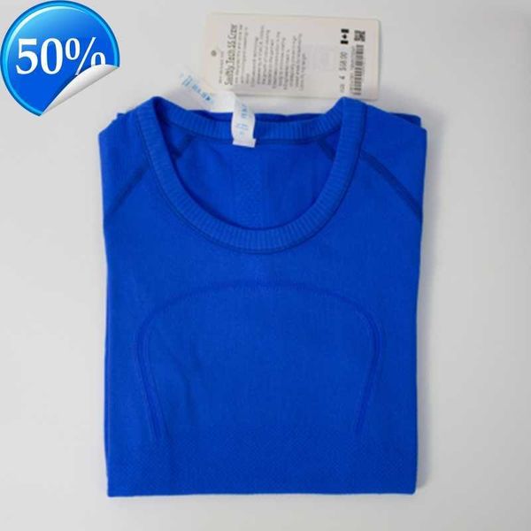 

women's shorts lu-088 women yoga t-shirts women's t-shirt high-elastic breathable running quick drying seamless short sleeve sport, White;black