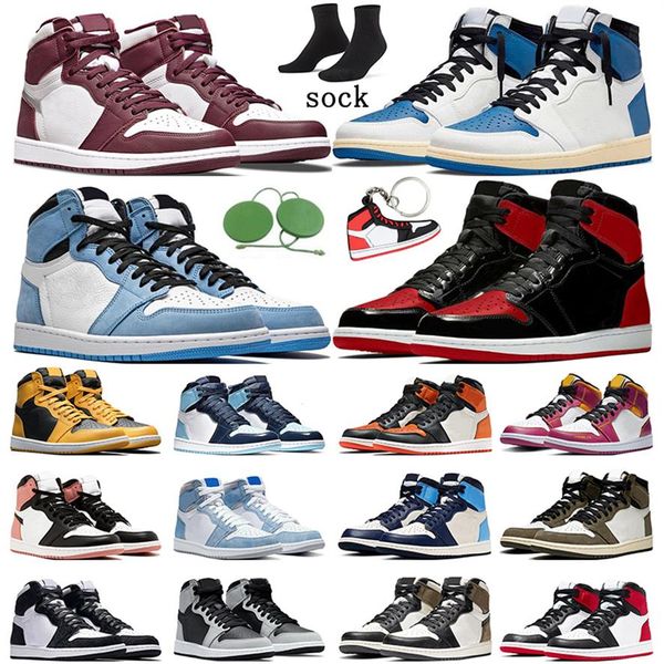 

2022 men women basketball shoes 1 1s trainers bordeaux fragment hyper royal university blue pollen bred patent rust pink obsidian 226n