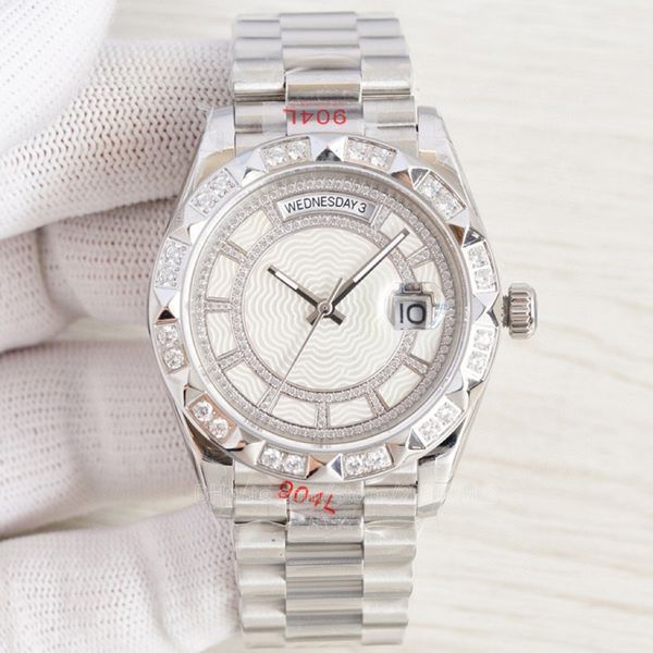 

watch for men women automatic mechanical 41mm watches classic business wristband men designer wristwatch waterproof montre de luxe full diam, Slivery;brown