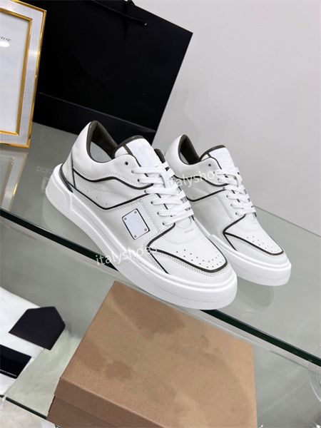 

designer sneakers calfskin casual shoes reflective shoes leather trainers all-match stylist sneaker patchwork leisure shoe size35-45, Black