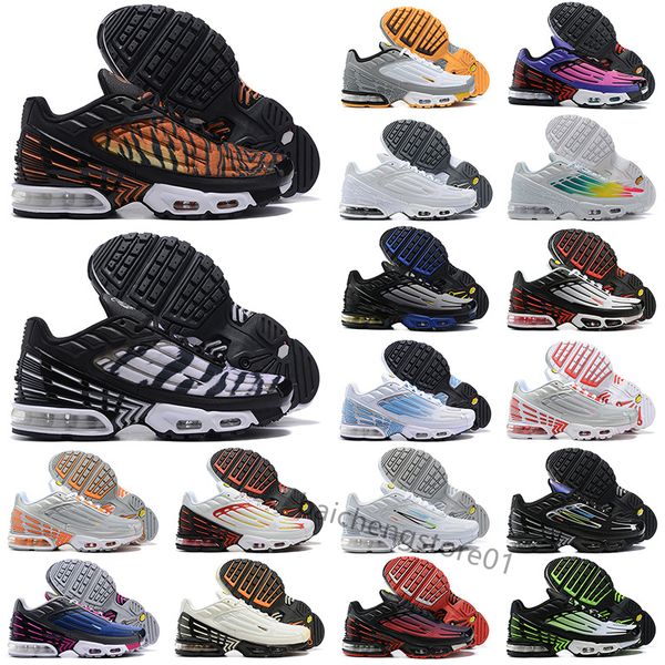 

tn plus 3 tuned iii men sports shoes laser blue white aquamarine obsidian hyper violet deep parachute ghost green triple black designer trai