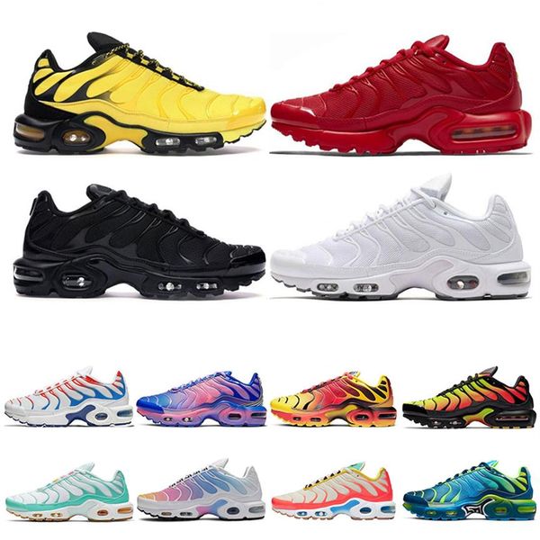

new tn plus men running shoes fade blue hero volt triple white black vibrant tropical mens trainers sports sneakers size 40-45270p