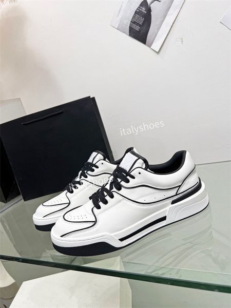 

2023 women boots sneakers shoes leather lace-up sneaker cowhide fashion lady flat designer trainers woman shoe platform men sneaker size35-4, Black