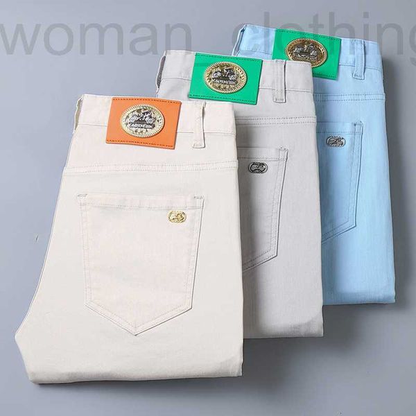 

men's jeans designer spring and summer jeans men's korean version all-around trousers fashion brand exquisite casting slim fit sma, Blue