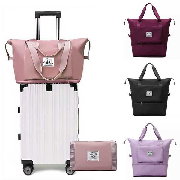 

duffel bags large capacity folding travel bags waterproof luggage tote handbag travel duffle bag yoga sport storage shoulder bag for women 2