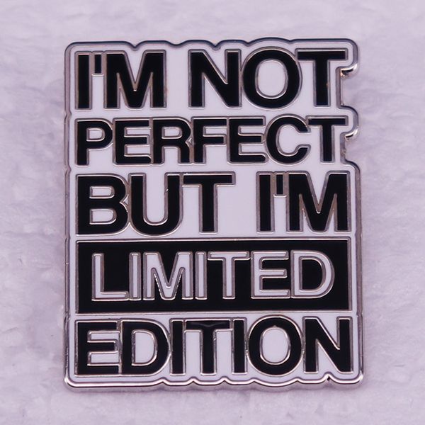

i'm not perfect but i'm limited edition brooch cute anime movies games hard enamel pins collect metal cartoon brooch backpack hat, Blue