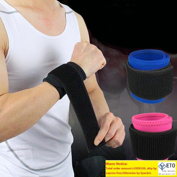 

1 pair adjustable elastic wrist support bracer protect wrapping strap reliable weight lifting cuff wrist guard wrist guard bandage, Black;red