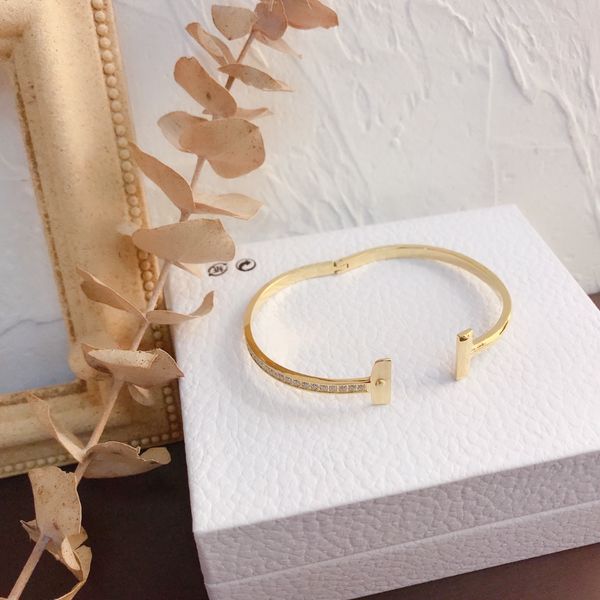 

designer bracelets women bangle designer brandletter jewelry crystal gold plated stainless steel lovers gift bangles mens bracelet, Black