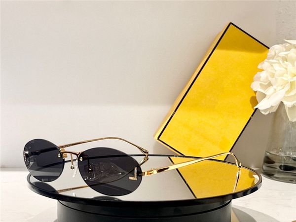 

new fashion design oval sunglasses 40046 small metal rimless frame popular and avant-garde style outdoor uv400 protection eyewear, White;black