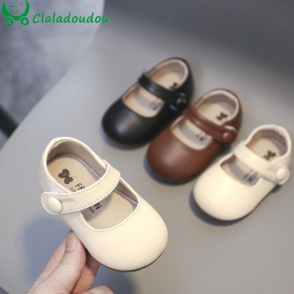 

first walkers 11.5-15.5cm brand little girls spring flats shoes solid simple british style dress shoes for 0-3year toddler girls party weddi