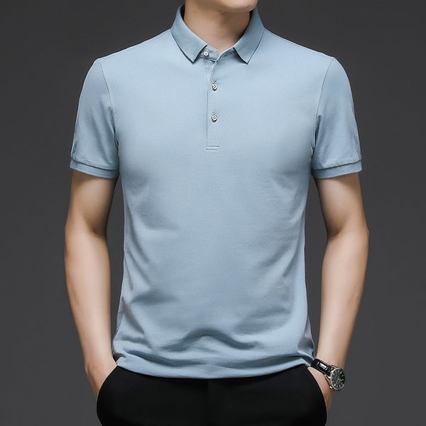 

men's polos 100% cotton men polo shirt short sleeve solid summer thin casual male polo shirt for male korean pure cotton clothing 2302, White;black