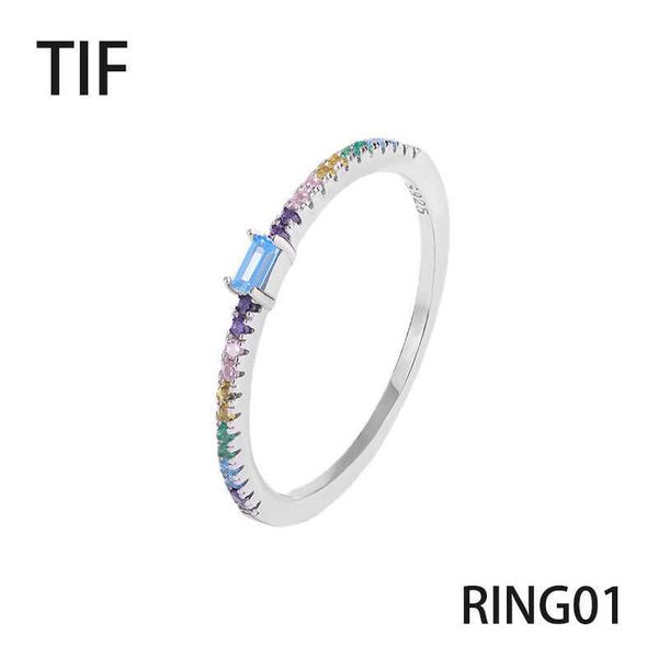 

band rings tif t series ring female s925 light luxury exquisite variety of styles shiny diamond open closed ring couple ring l230227, Silver