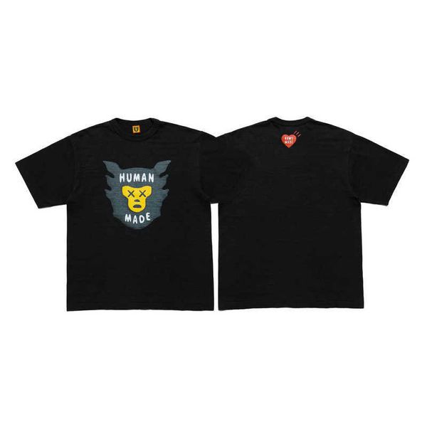 

men's t-shirts human tee made cotton summer 2023 leisure casual kaws cartoon printed couple t-shirt loose round neck short sleeve, White;black
