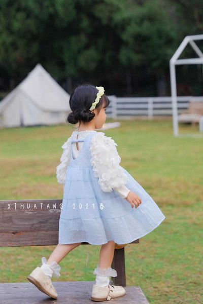 

1 spring new girls' online red brand korean girls' dress solid princess dress long sleeve princess set, Red;yellow