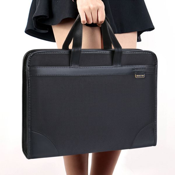 

briefcases document bag canvas office men's tote business multilayer oxford briefcase female simple information package waterproof 2302