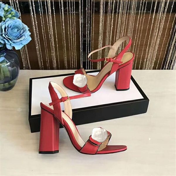 

-er classic woman shoes metal buckle for parties and banquets luxury sandals size 34-42 41189o, Black
