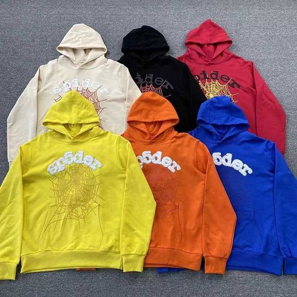 

designer men's hoodies sweatshirts young thug sp5der 555555 hoodie men women 1 foam print spider web graphic letter pulloversrkpx, Black