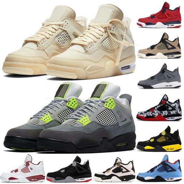 

new 4 4s jumpman men basketball shoes sail neon metallic purple rasta basketball sneakers iv black cat bred cool grey loyal blue t219t