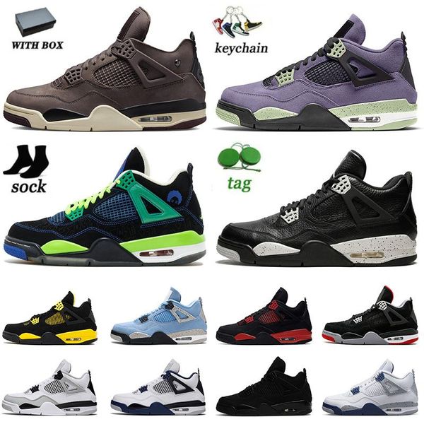 

4s new sneakers men women jorda4s basketball shoes 4 with box a ma maniere canyon purple white oreo doernbecher military black cat neon j4