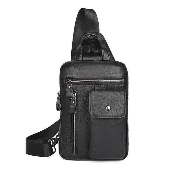 

men's bag cross body casual leather men's chest new multi-function large capacity single shoulder messenger