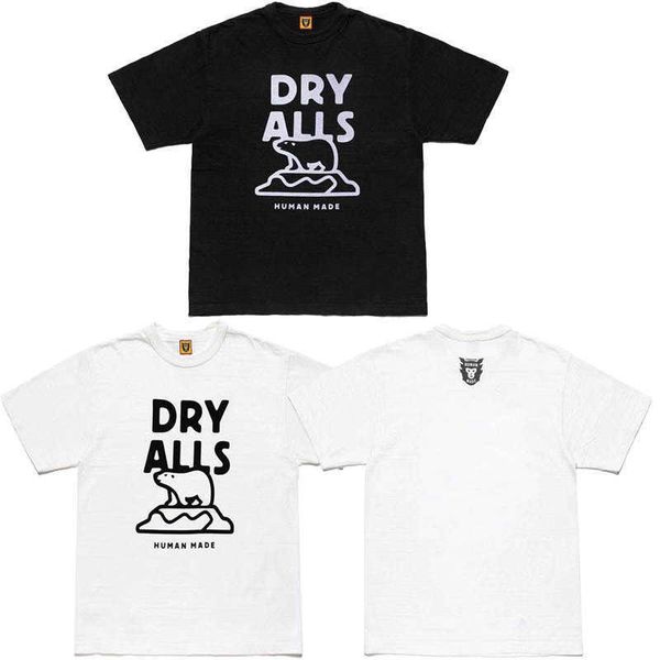 

men's t-shirts human tee made cotton summer 2023 leisure casual classic polar bear letter short sleeve t-shirt women's round neck, White;black
