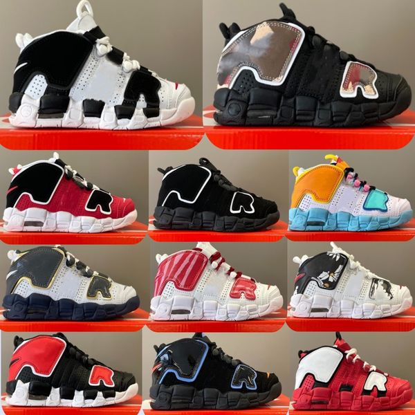 

new uptempos kids basketball shoes 96 more tri-color pippen total white sunset multi-color black bulls renowned rhythm raygun denim boys gir