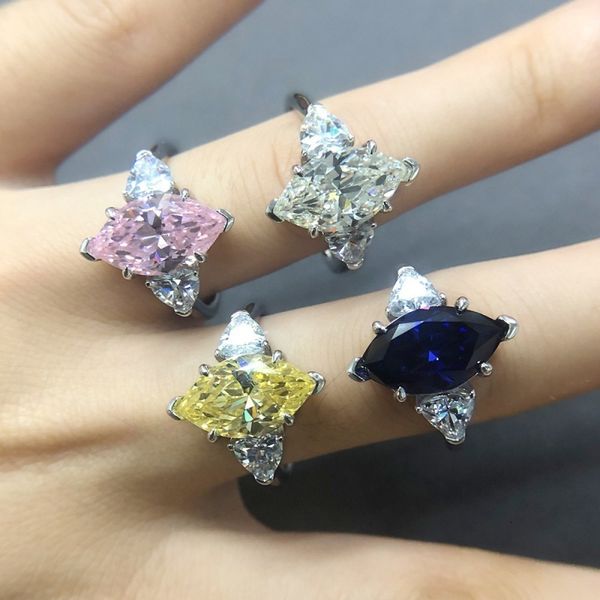 

band ring silver color classic style luxury jewelry wedding party anniversary ladies girlfriend gift 230225