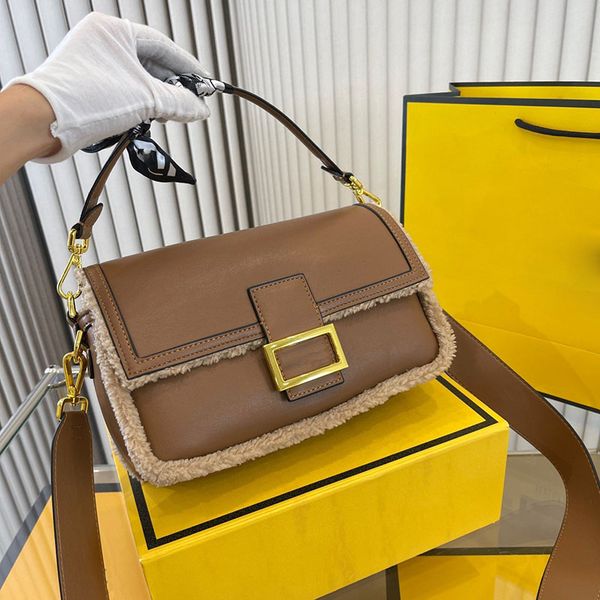

bags totes handbag designer bag women classic imitation brand solid color patchwork plush shoulder bag versatile commuting party dinner brid