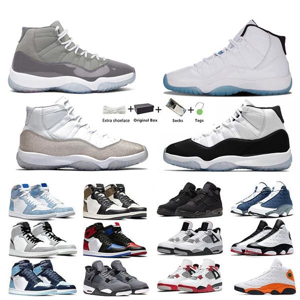 

11 11s mens retro basketball shoes sneakers unc space prm heiress metallic silver 25th anniversary jubilee 72-10 men women trainer261m