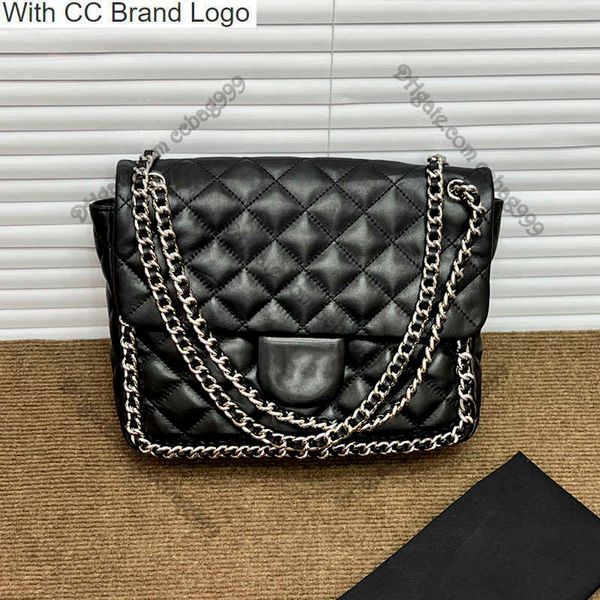 

cc brand shoulder bags french brand women vintage airport square bags black calfskin leather diamond quilted classic totes silver metal hard