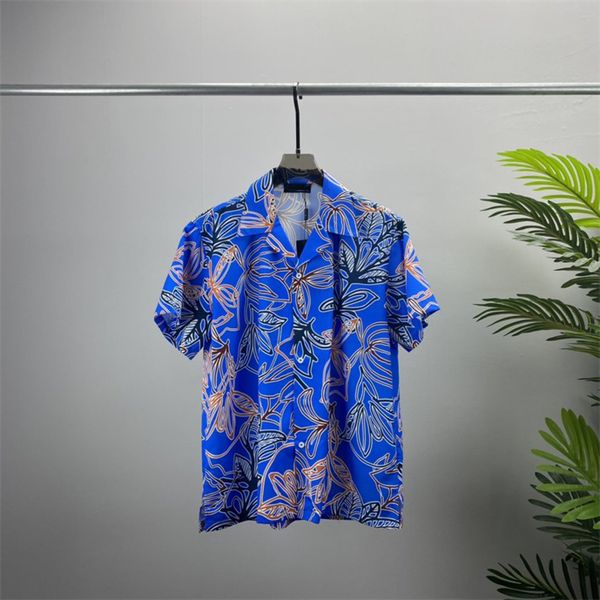 

2 luxury designers shirts men's fashion tiger letter v silk bowling shirt casual shirts men slim fit short sleeve dress shirt -3xl#05, White;black