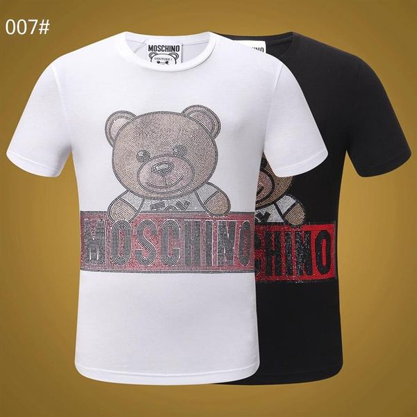 

men summer new product t shirt fashion short sleeve t-shirt clothing casual skull letter print hip hop new style man t-shirt cloth266j, White;black