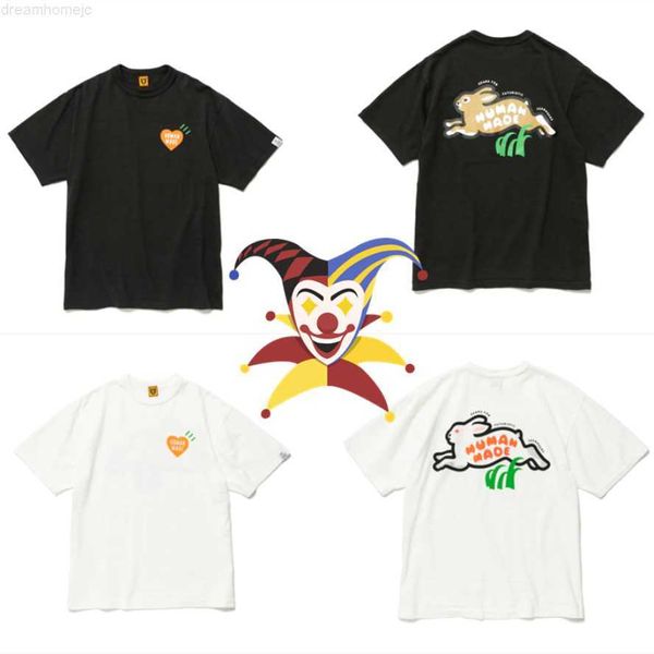 

human made t-shirts men women 1 1 short sleeve rabbit print t shirt tees 0227, White;black