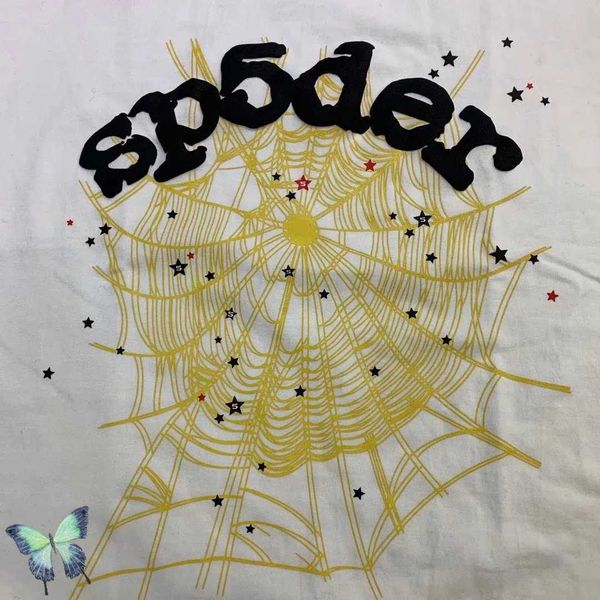 

men's hoodies sweatshirts men's t-shirts foam print sp5der t-shirt men women web graphic 100% cotton 555555 spider web six 5 tee, Black