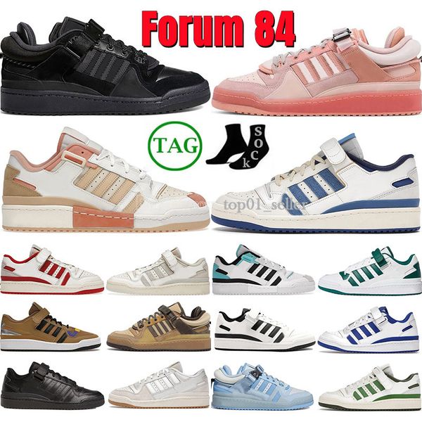 

forum 84 casual shoes original bad bunny x forum low high buckle men women blue tint low cream easter egg back to school benito womens sneak, Black