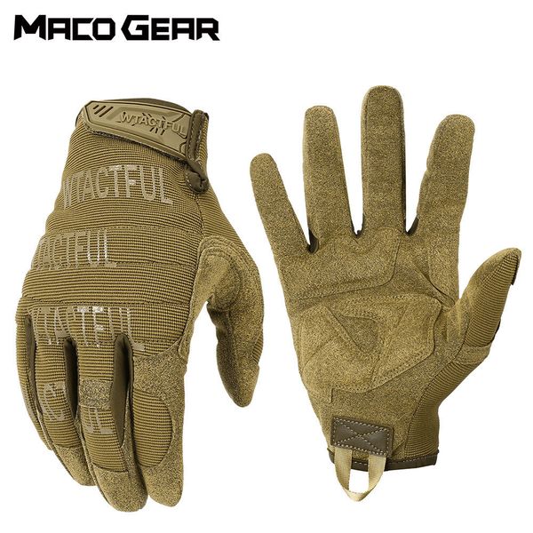 

sports gloves outdoor tactical gloves military training army sport climbing shooting hunting riding cycling full finger antiskid mittens 230, Black