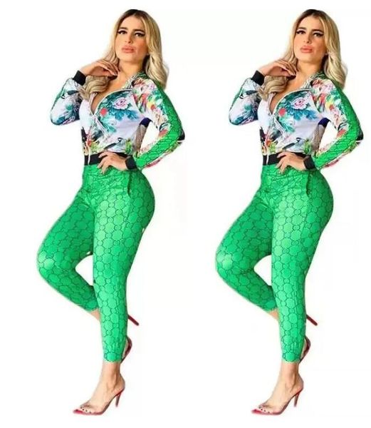 

women's tracksuits 2023g zipper two piece pants tracksuit women outfits fashion printed zipper jacket and sweatpants sets ship, Gray