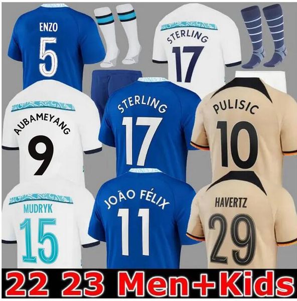 

4xl 22/23 cfc auba soccer jerseys enzo fernandez mudryk joao felix sterling fofana cucurella koulibaly pulisic mount kante football shirt me, Black;yellow