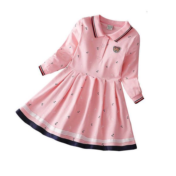 

girls' 1ess 2023 new autumn 1ess little girls' foreign style big chil1en's navy british academy style princess skirt, Blue