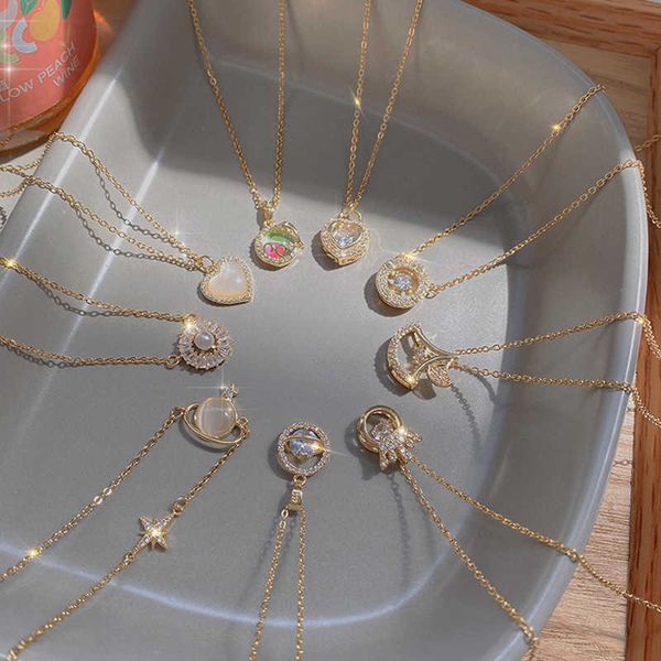 

titanium steel necklace women's high class pearl pendant ins wind spicy girl collar chain jewelry, Silver