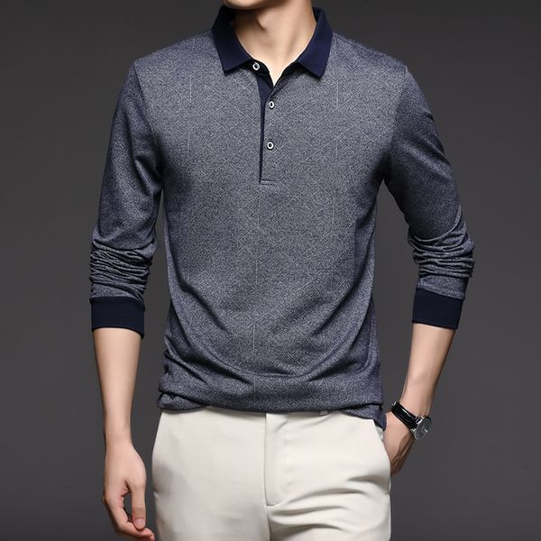 

men's polos spring autumn fashion men's polo shirt mens casual long sleeved casual long sleeve patchwork polo shirt men 230228, White;black