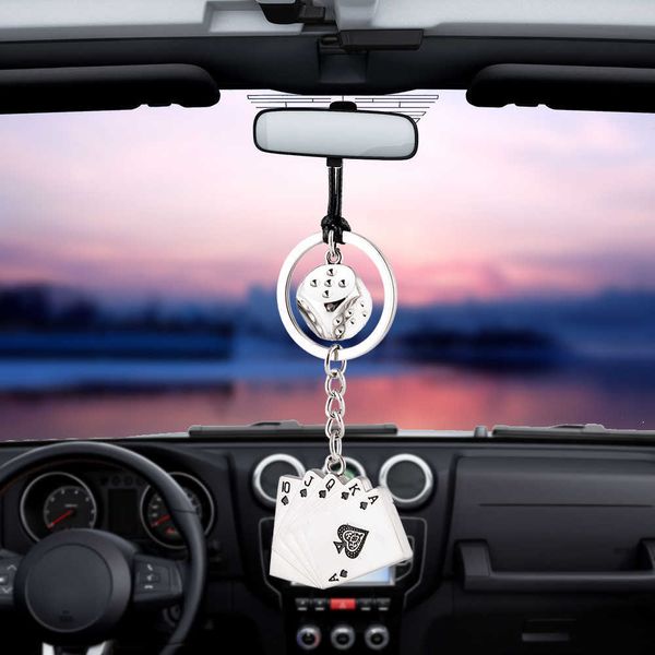 

decorations car pendant charm dice poker rearview mirror decoration hanging ornaments automobiles interior cars accessories holiday gifts r2