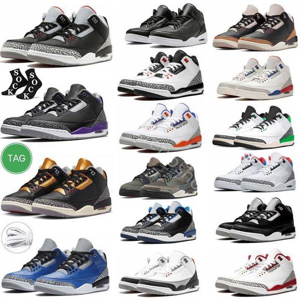 

casual men basketball shoes 3s jumpman 3 cardinal red pine green racer blue cool grey hall of fame court purple laser orange mens trainers j
