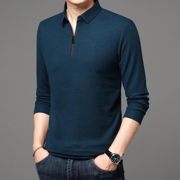 

men's polos brand spring autumn arrivals fashion collar long sleeve polo-shirt men clothing polo-shirt 230228, White;black