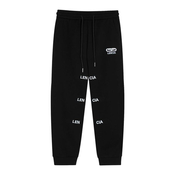

sale luxury paris autumn and winter classic buckle letter embroidery casual drawstring pants, Black